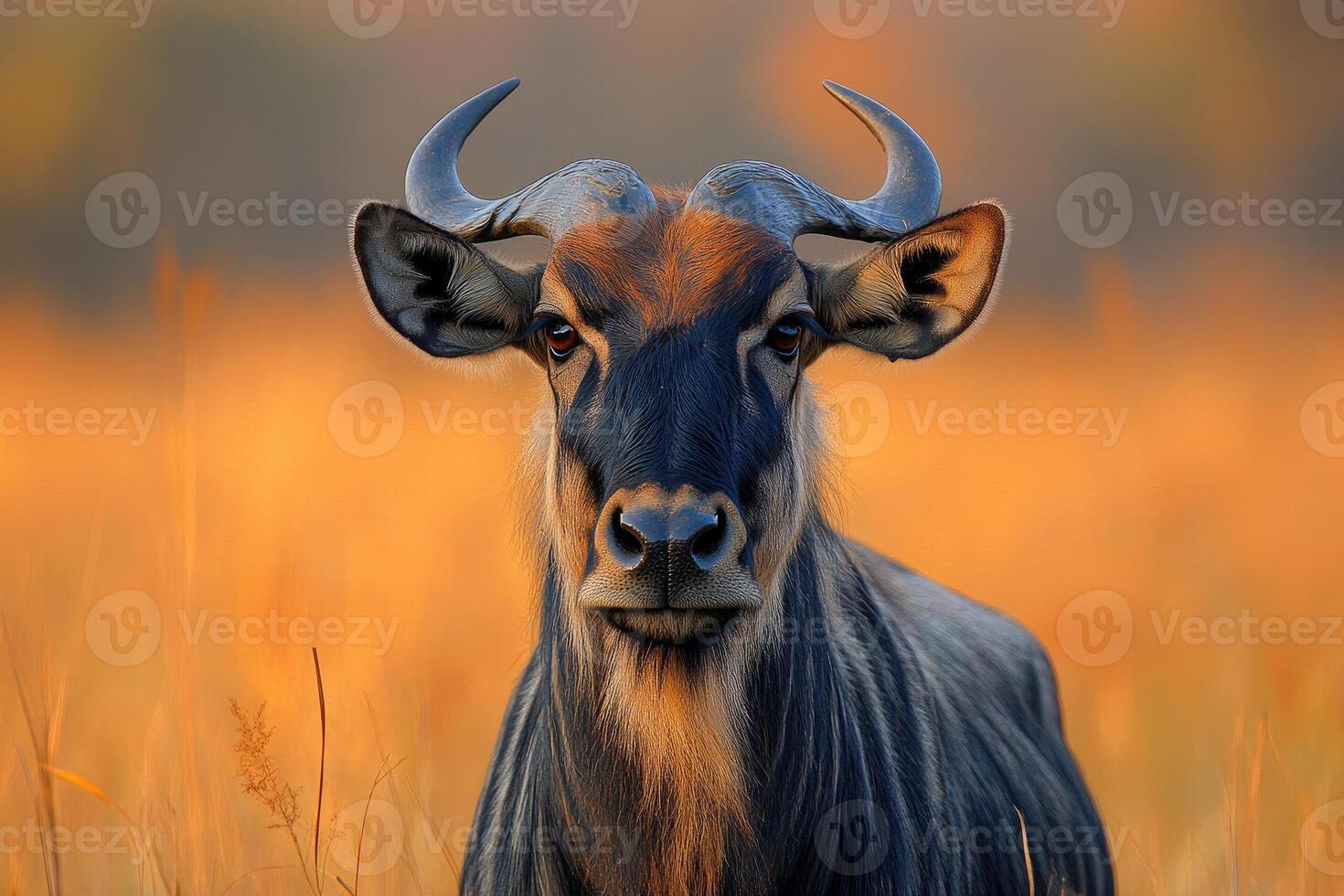 Majestic Sable Antelope Gazing Serenely In Golden Grassland photo