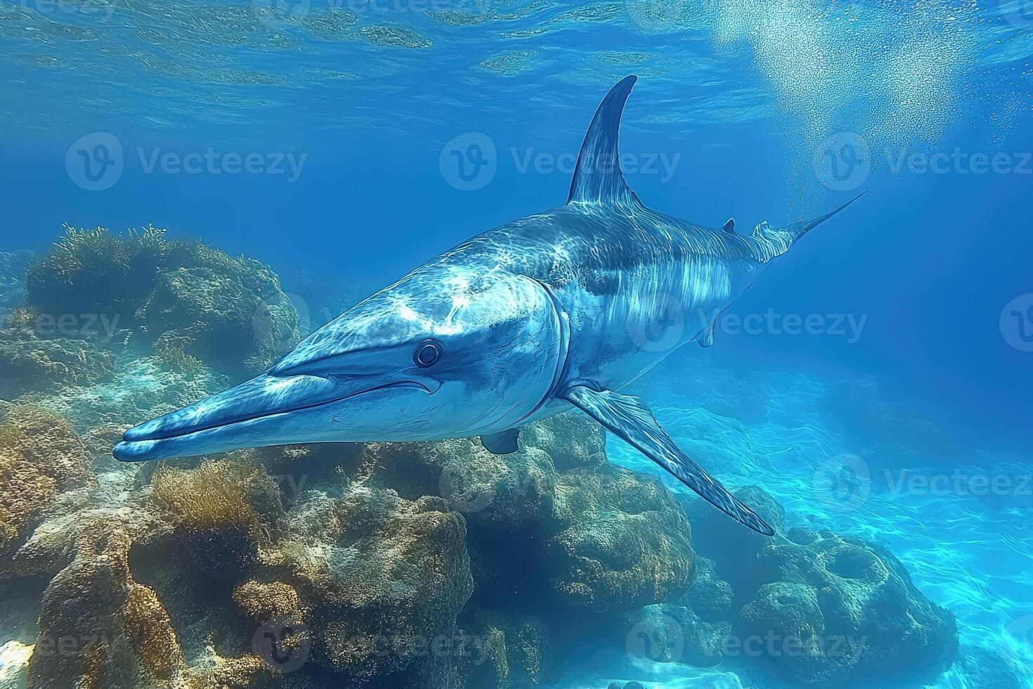 Majestic Sailfish Swims Through Ocean Depths photo