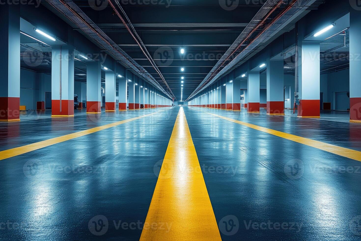 Modern Underground Parking Garage Interior Design photo