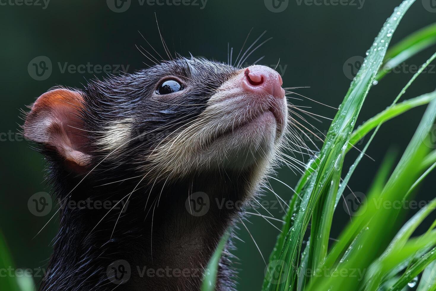 Young Asian Small Clawed Otter in Grass photo