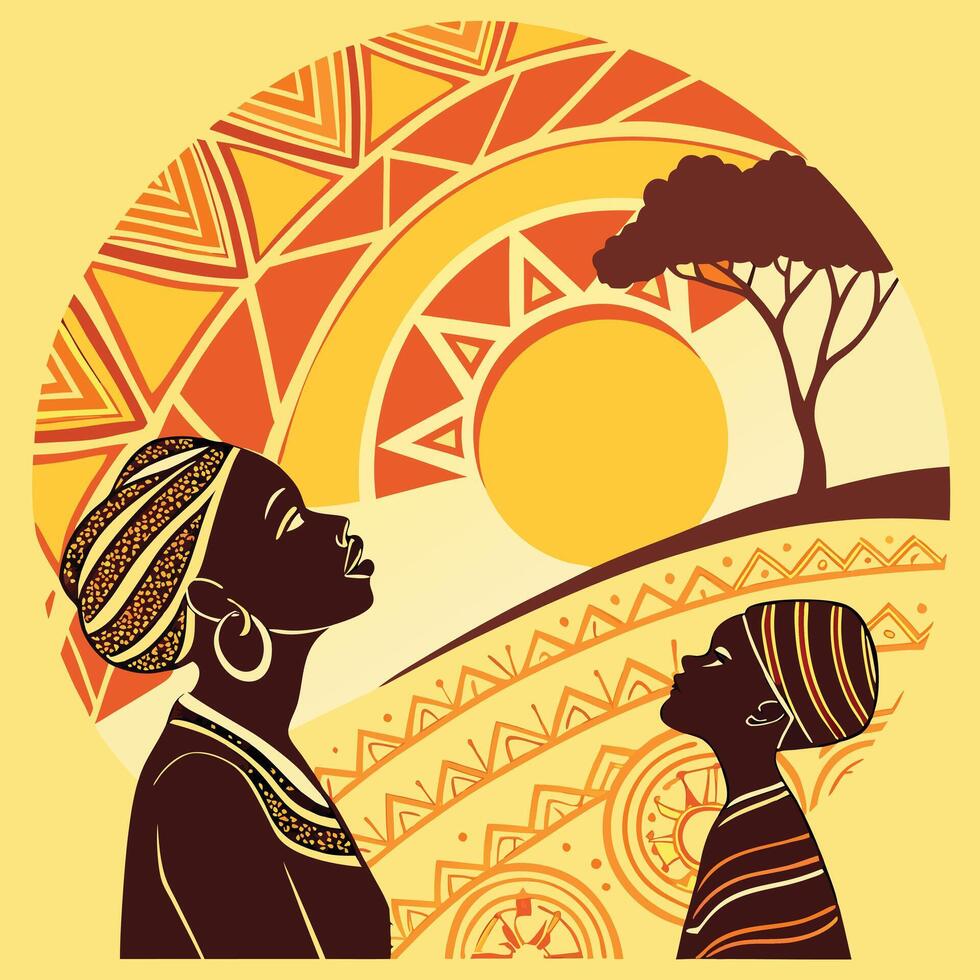 African Women Under the Sun vector