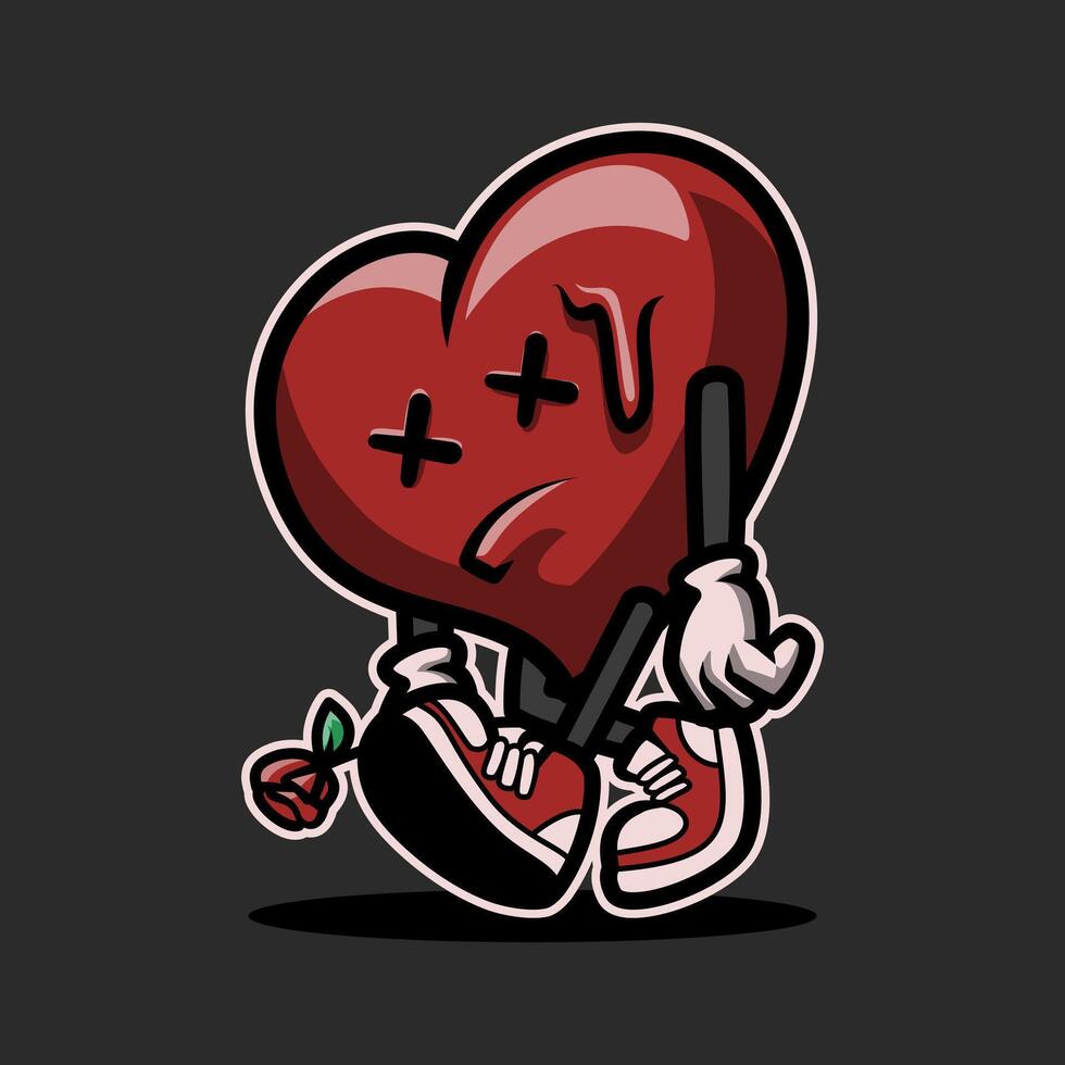Love Sad Expression Mascot Illustration is perfect for your brand business vector