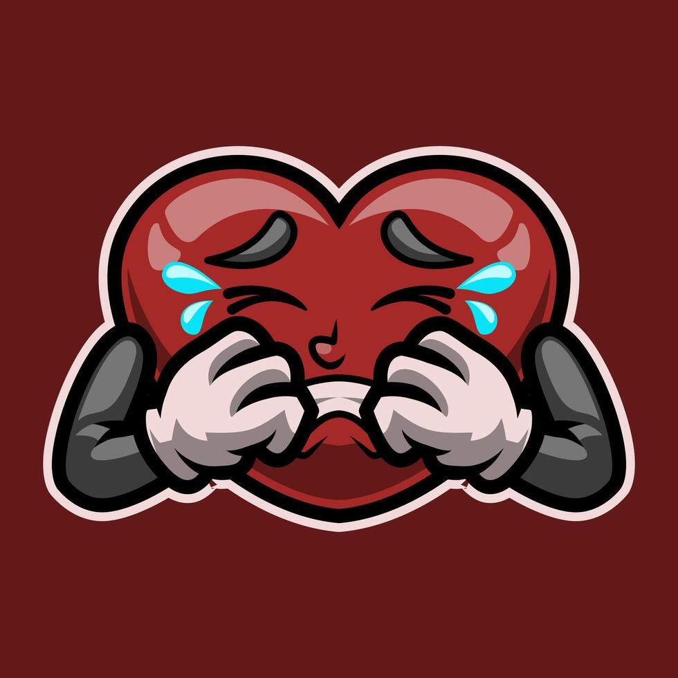 Love Cry Expression Mascot Illustration is perfect for your brand business vector