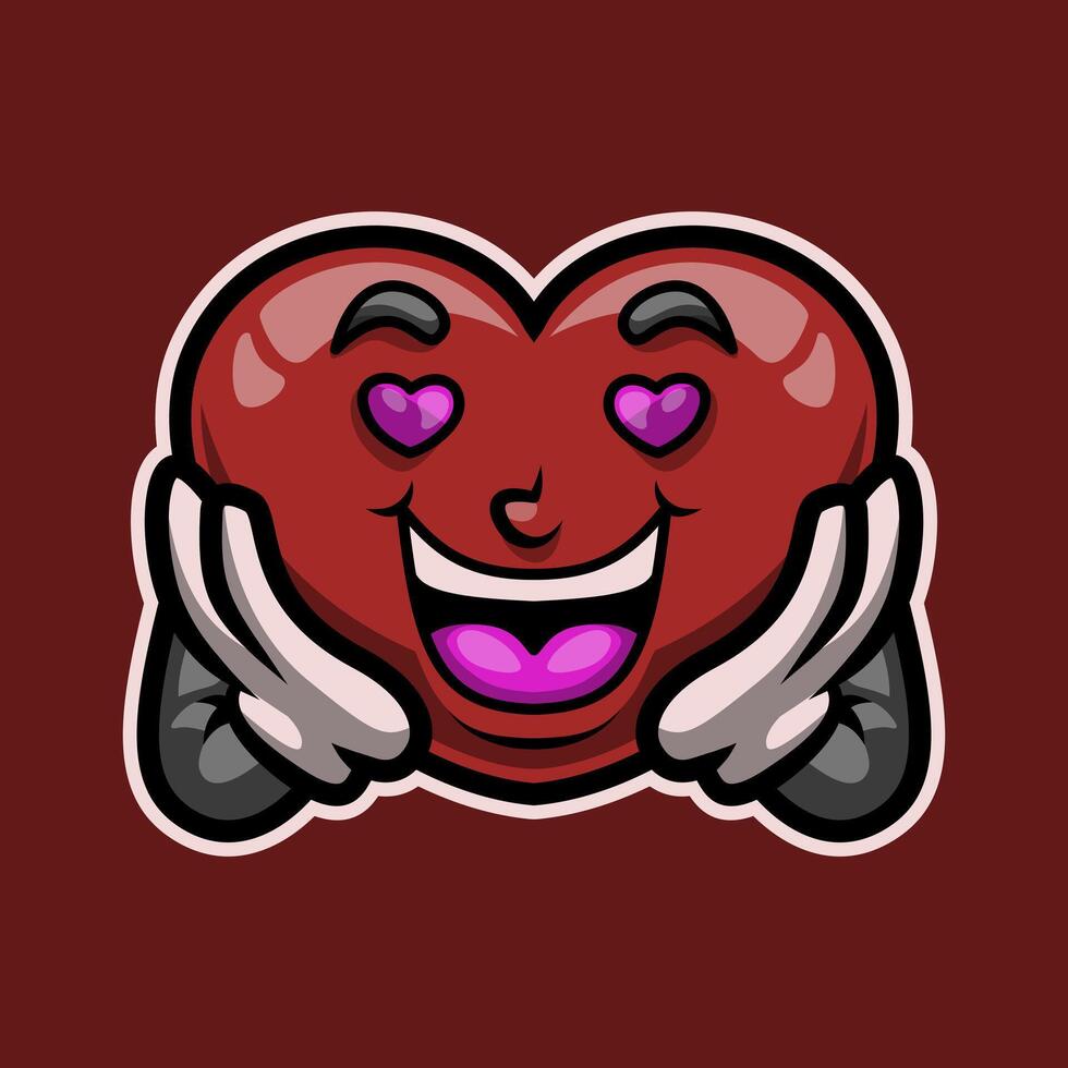 Fall In Love Expression Mascot Illustration is perfect for your brand business vector