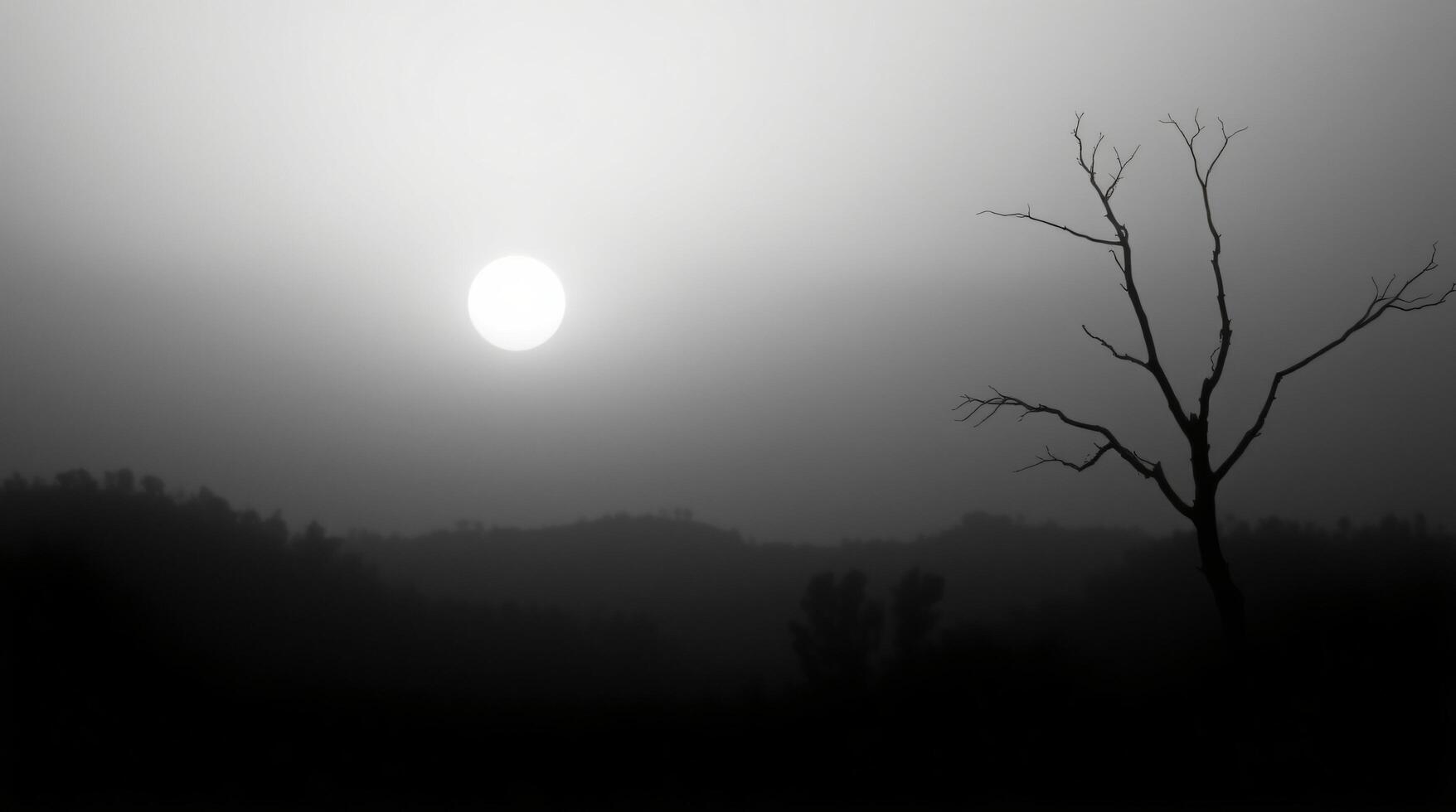 A view of the dark night sky with fog so thick you couldn't see anything. photo