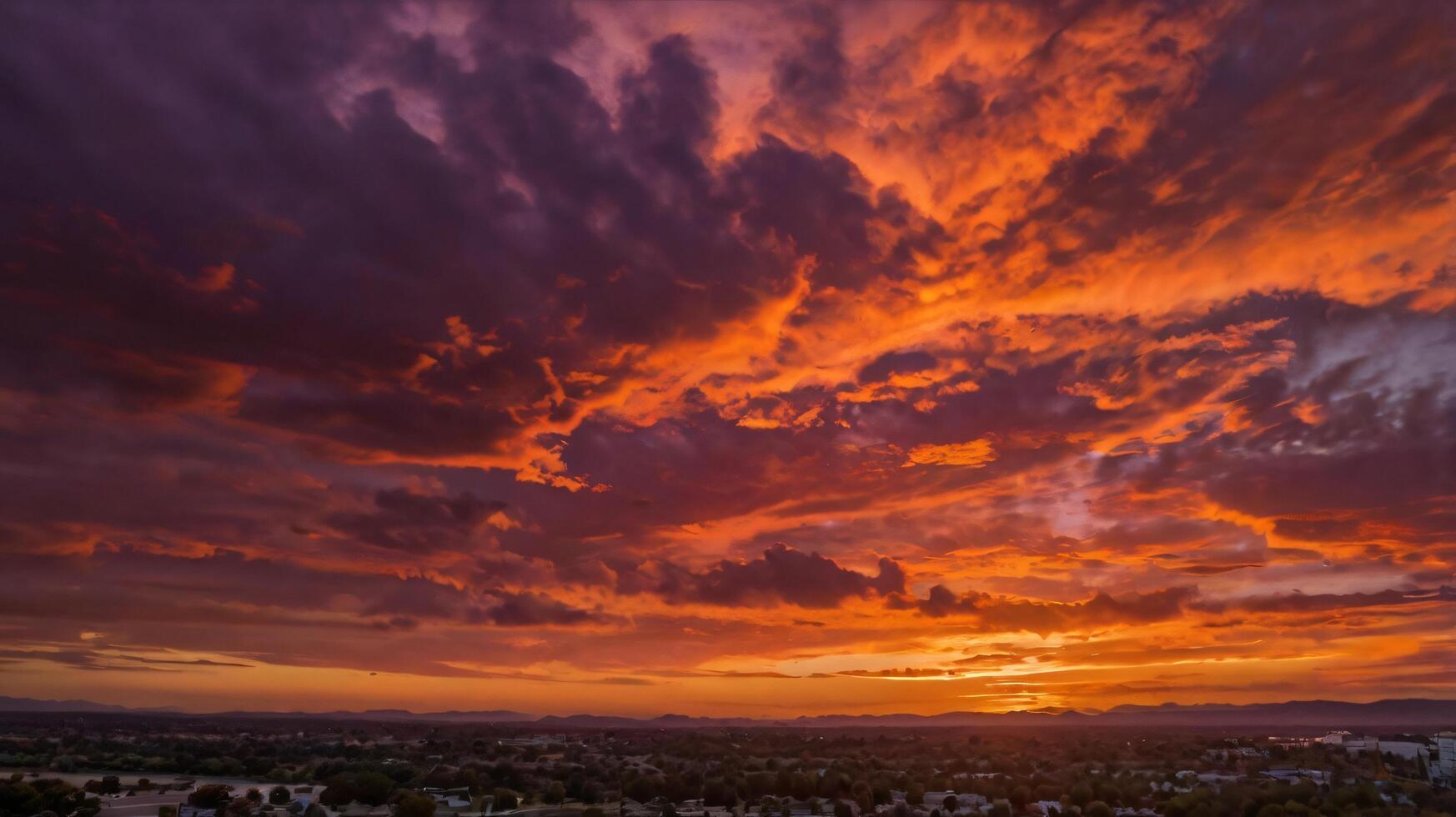 Beautiful golden sky at dusk photo
