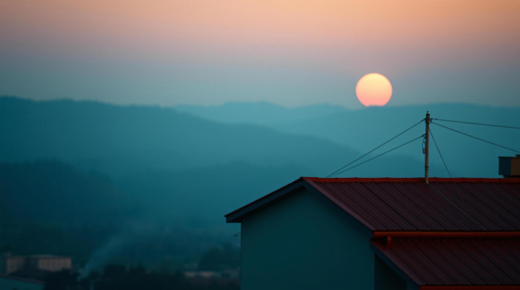 A red roof on a house photo