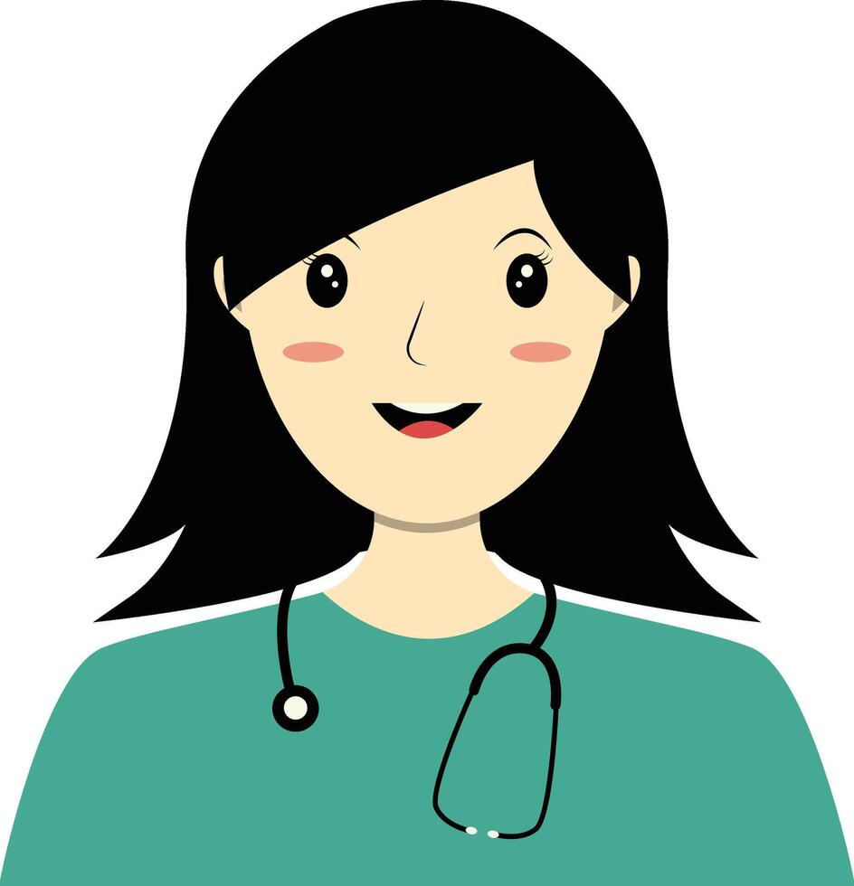 Nurse Illustration in Stethoscope vector