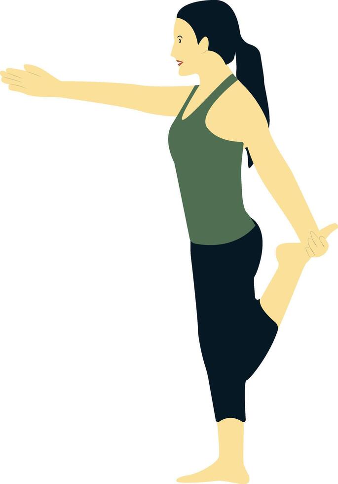 Girl Yoga Gesture vector