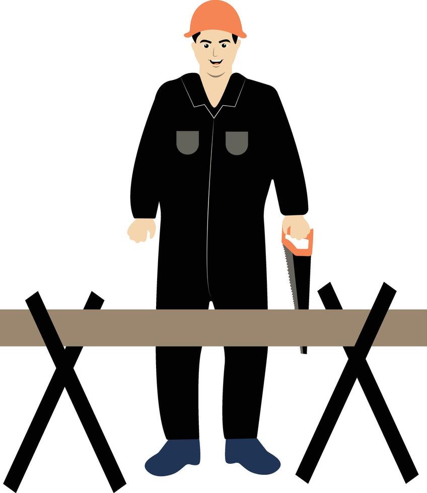 Men Construction Worker with Black Uniform vector
