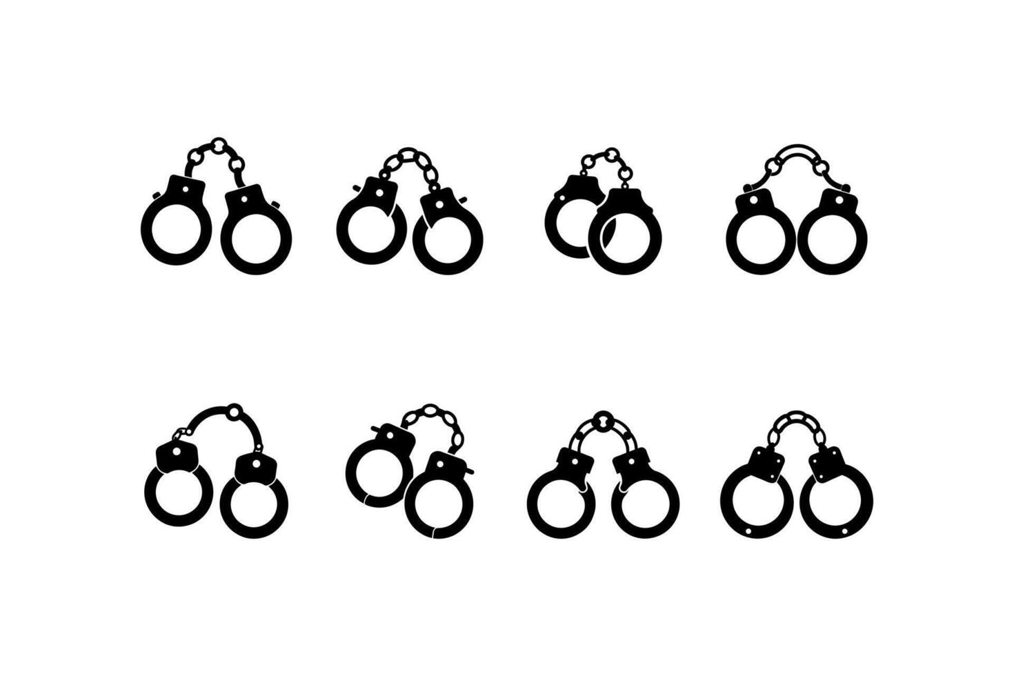 Hand cuff silhouette set vector