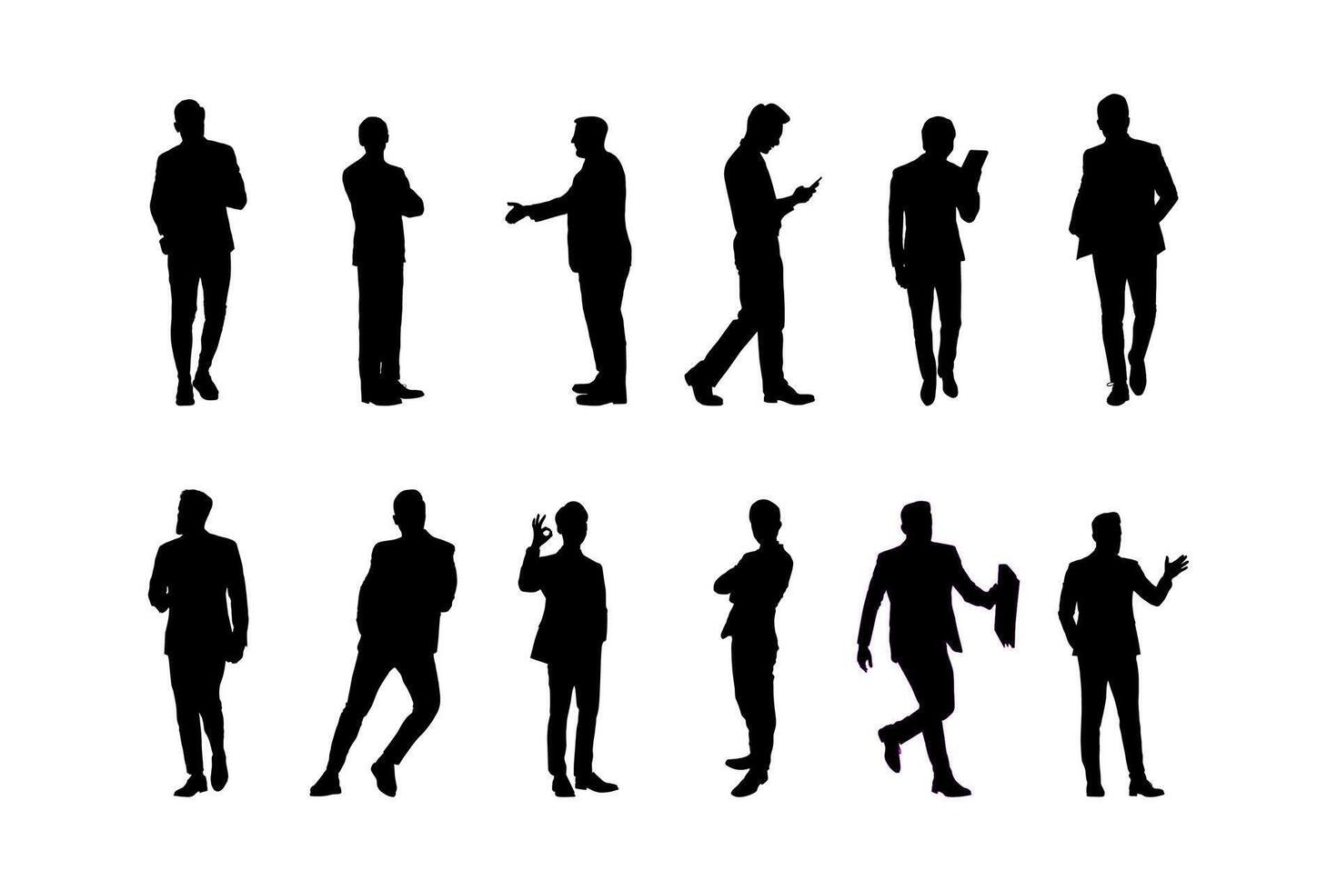 Man group silhouette vector
