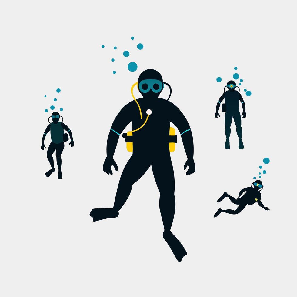 Scuba Diving silhouette vector