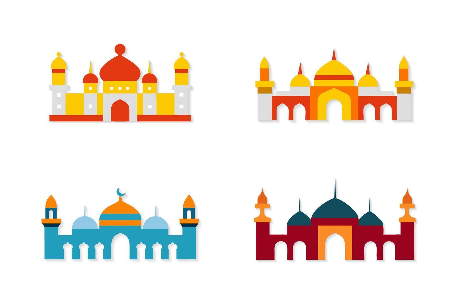 Mosque colored silhouette vector