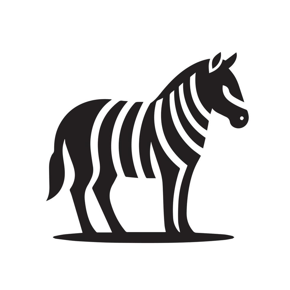Elegant Zebra Head Profile, Black and White Design vector