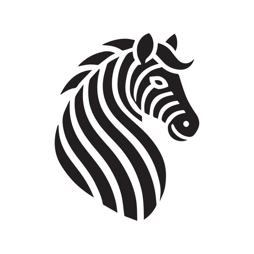 Elegant Zebra Silhouette Design for Branding or Print vector
