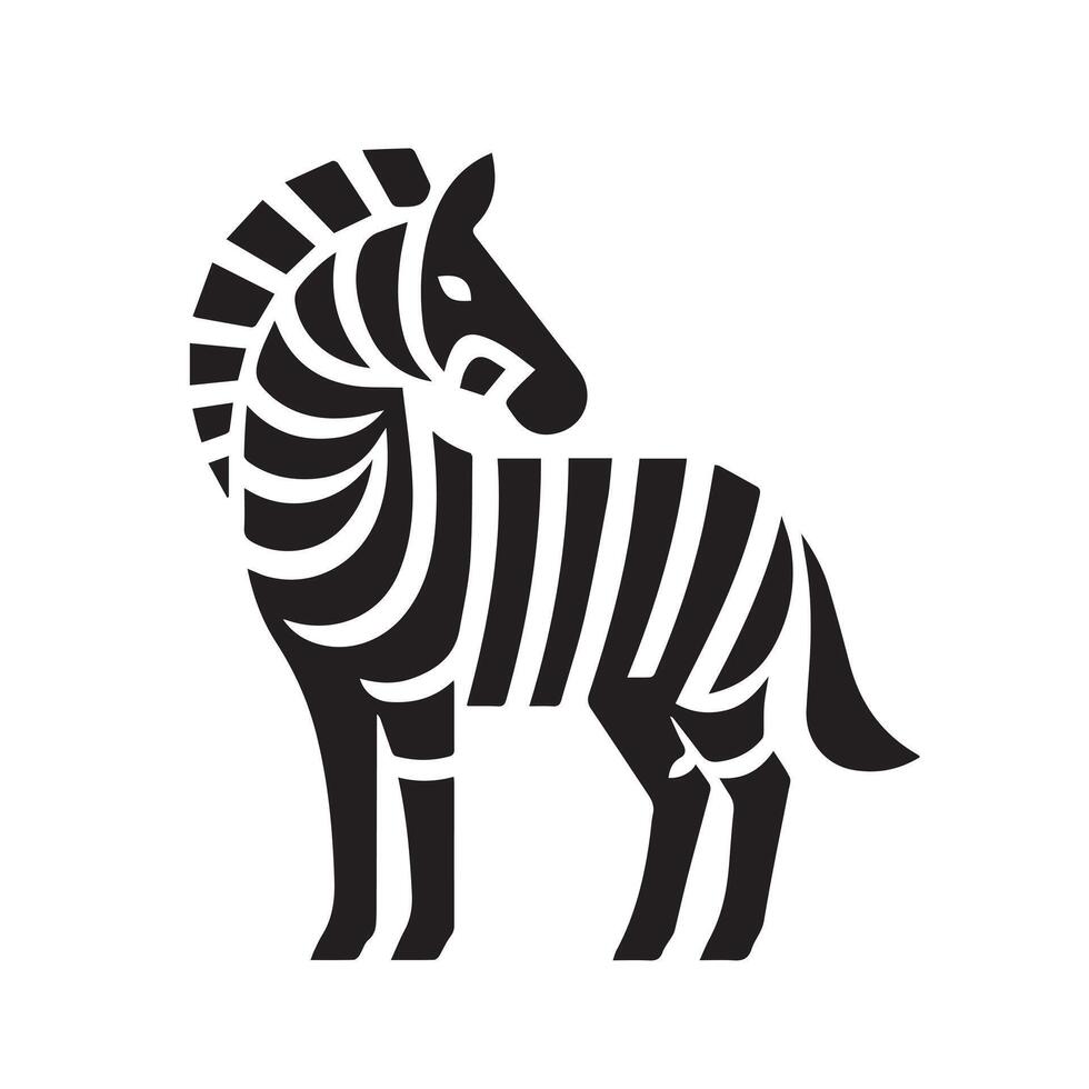 Stylized Zebra Silhouette for Graphic Design vector
