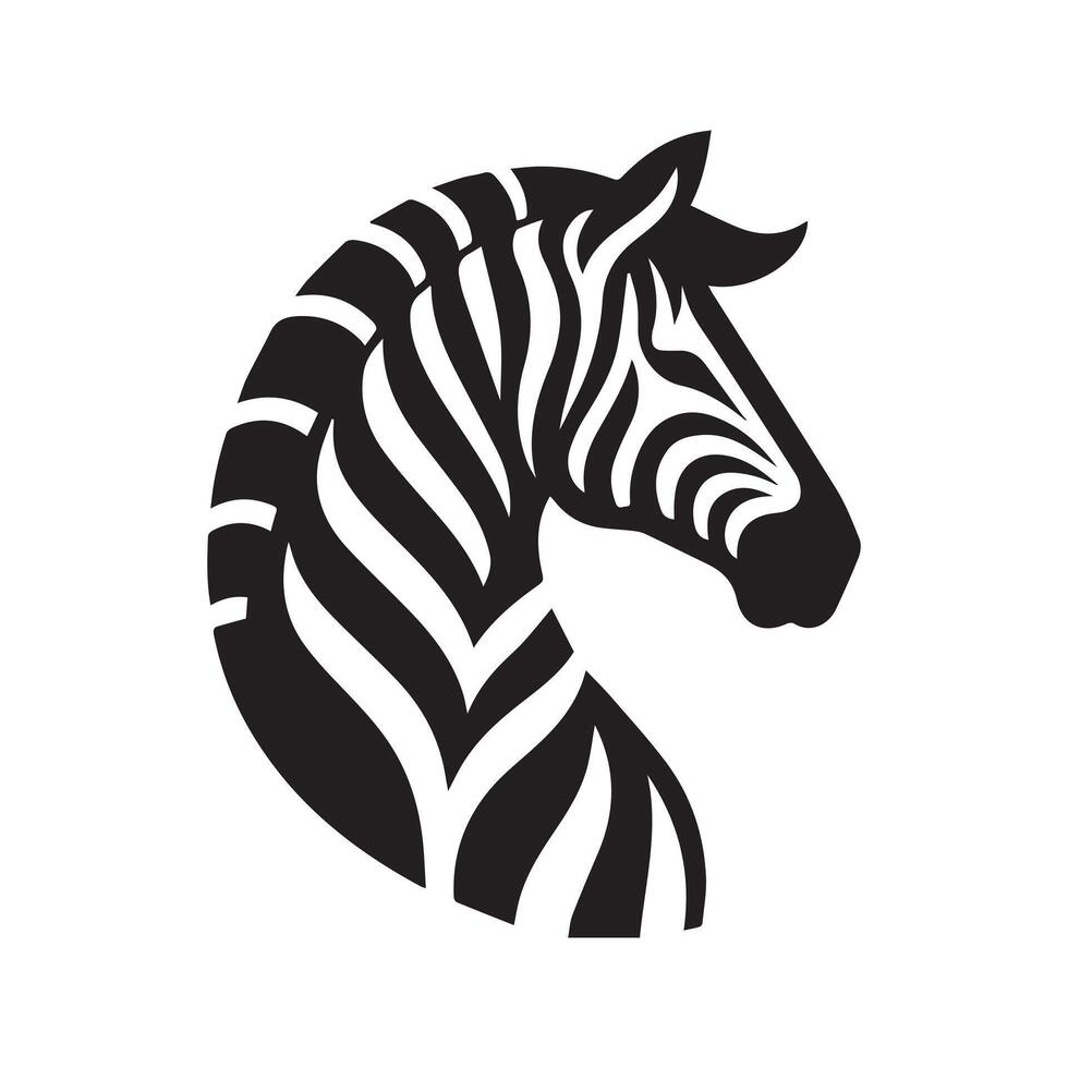 A bold, graphic silhouette of a zebra, perfect for showcasing a simple, elegant design. vector