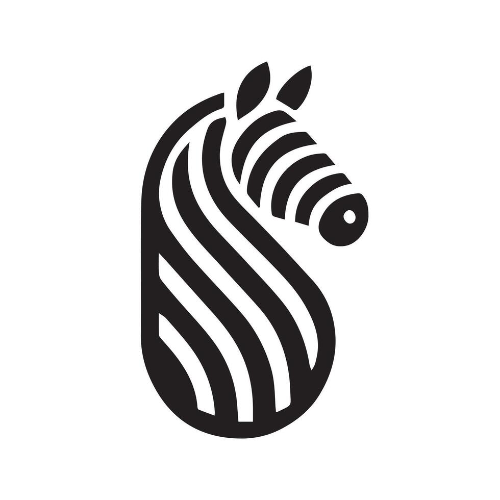 Elegant Zebra Silhouette in a Square Design vector