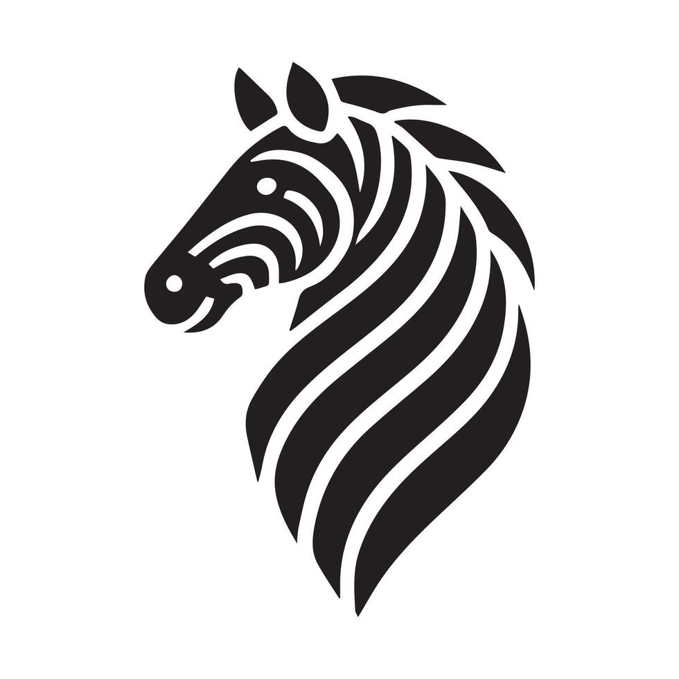 Zebra Head in Circle Graphic Design vector