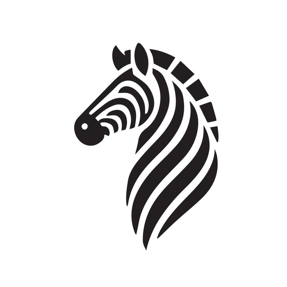 Zebra Head Logo Design icon vector