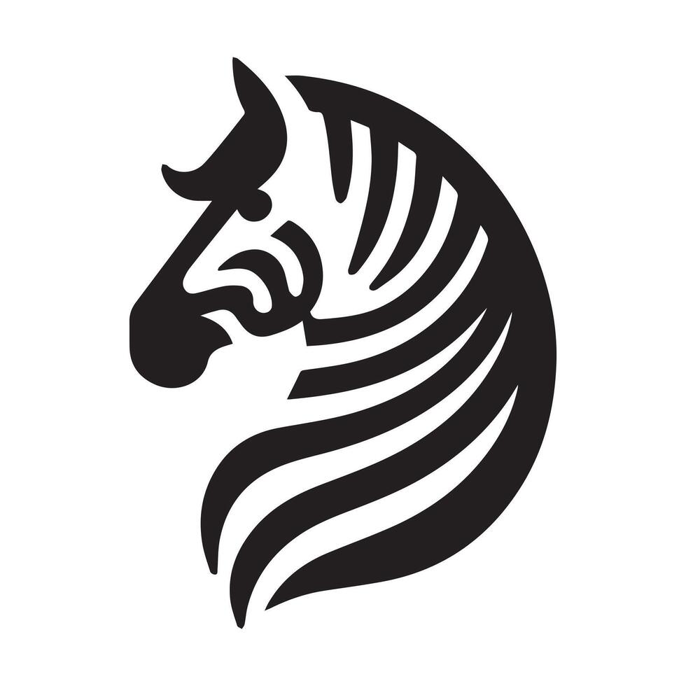 Bold Black and White Zebra Silhouette vector