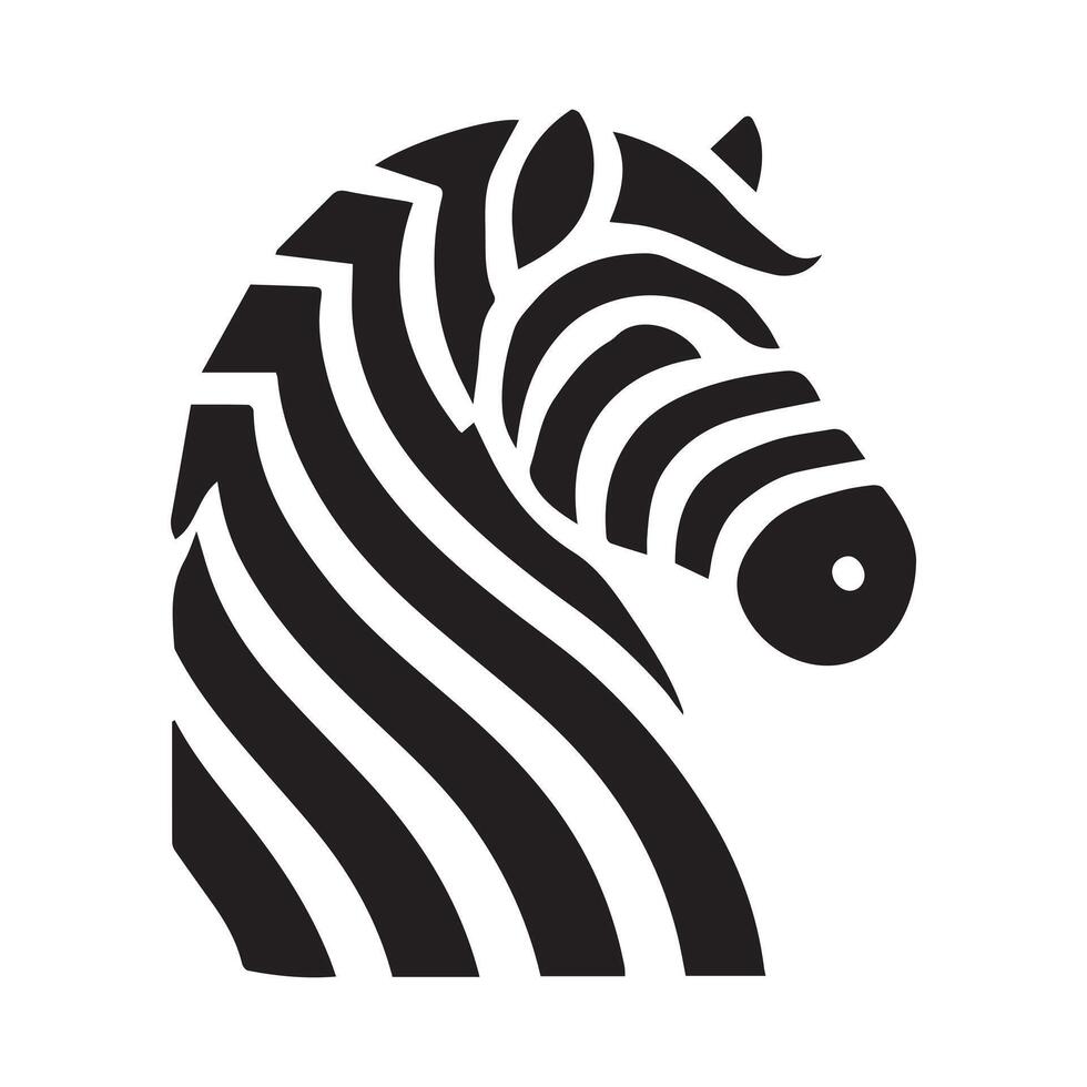 Zebra Head Silhouette Design vector
