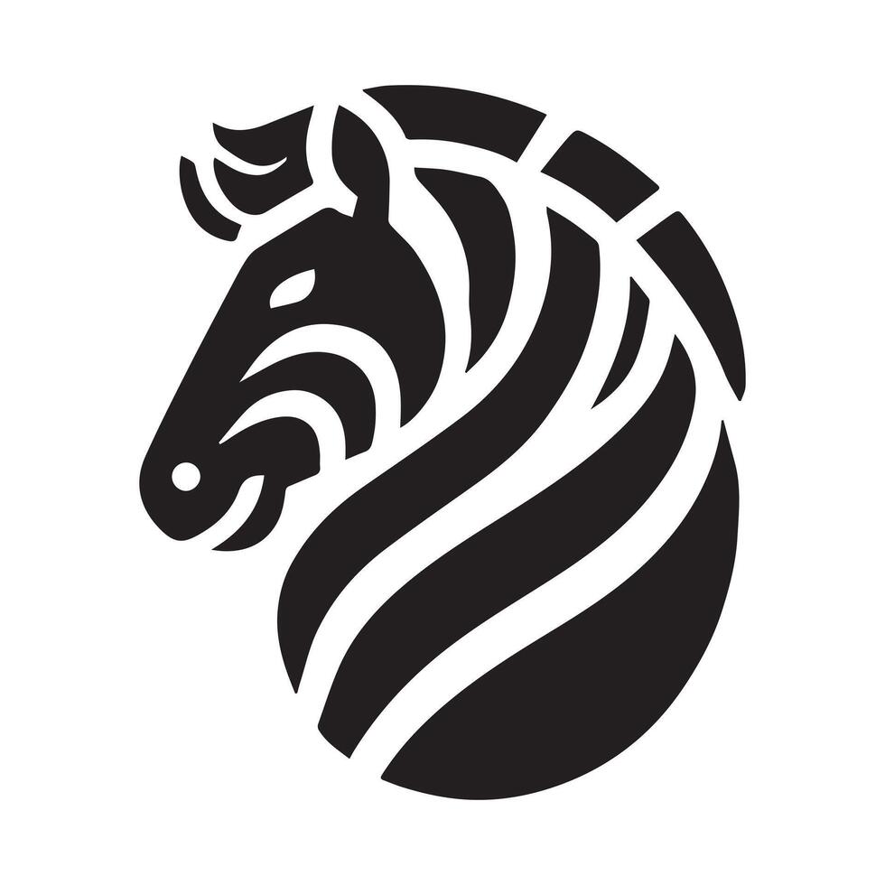 stylized silhouette of a zebra head. vector