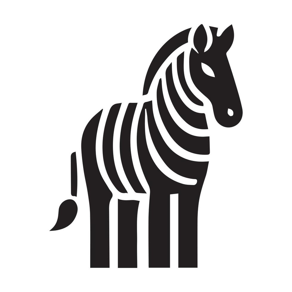 black and white silhouette of a zebra head, perfect for logos, branding, or graphic design projects. vector