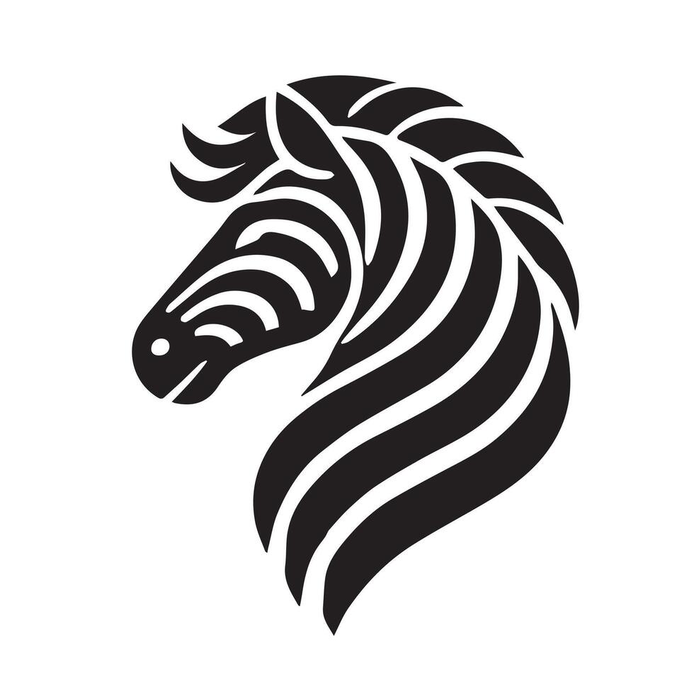 Bold Black and White Zebra Silhouette Design vector