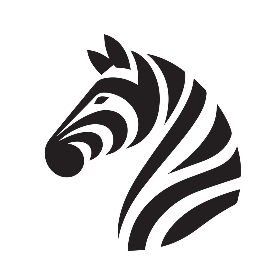 Stylized Zebra Head in Circle Graphic Design vector