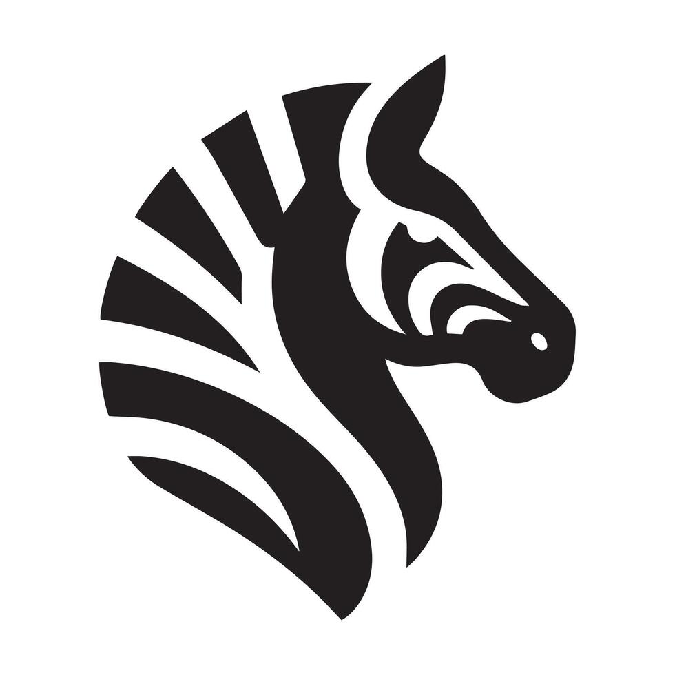 profile view of a zebra's head. vector