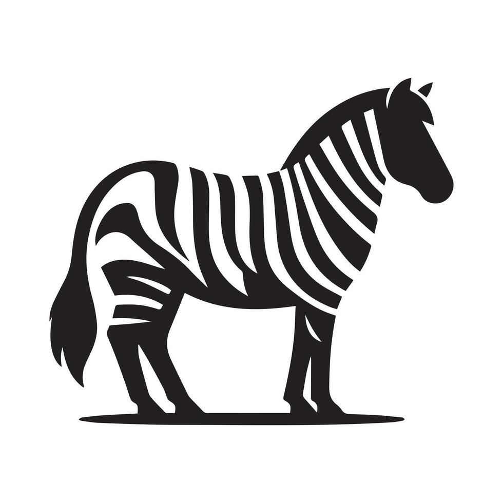 stylized silhouette of a zebra, perfect for logos, branding, or design elements. vector