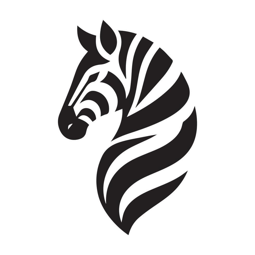 A bold, stylized silhouette of a zebra, perfect for logos, branding, or graphic design projects. vector