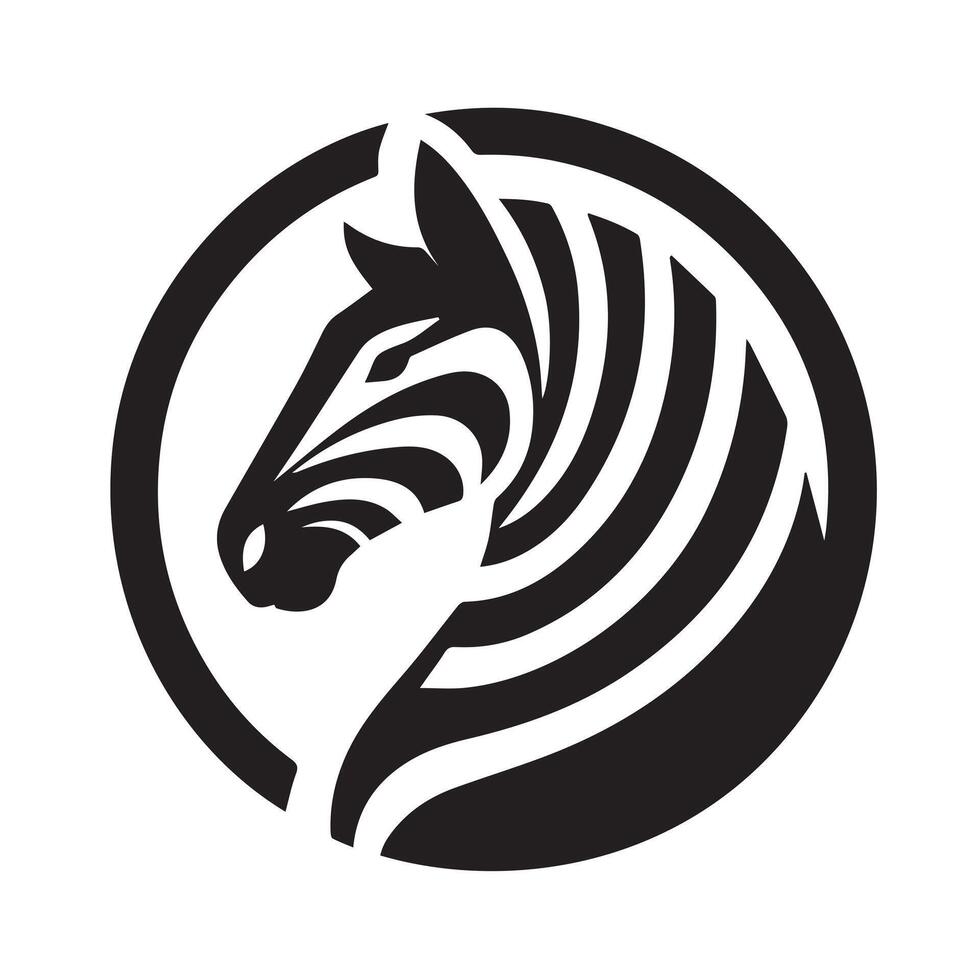 A striking, stylized silhouette of a zebra, perfect for logos, branding, or design elements. vector