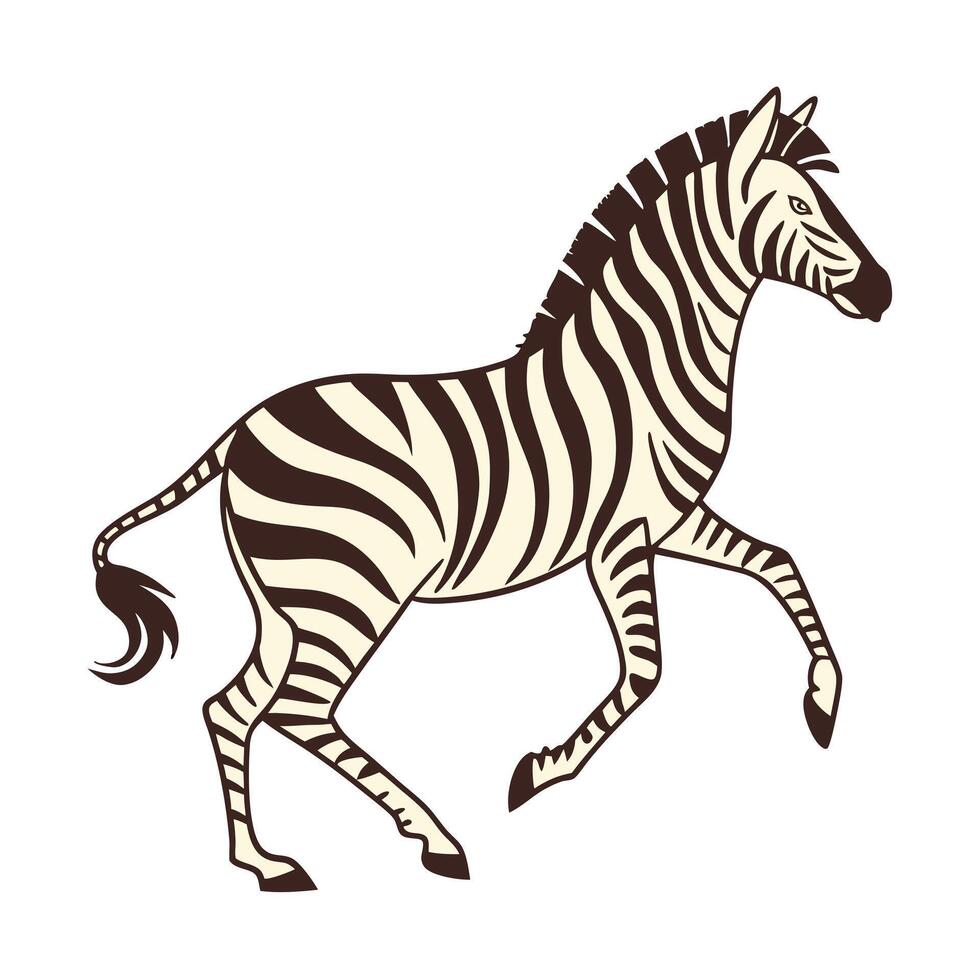 A striking silhouette of a zebra in a side profile view, perfect for prints, posters, or digital use. vector
