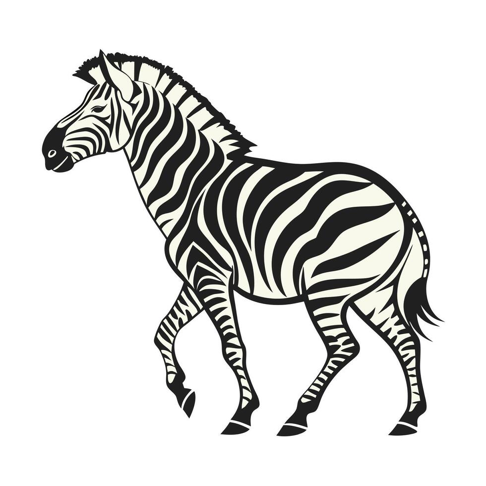Vctor Illustration of a Running Zebra vector