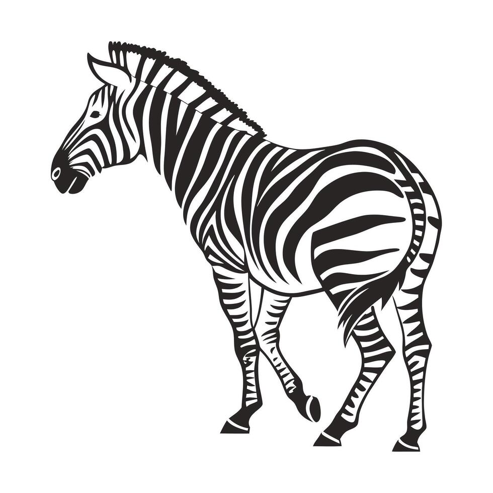 Stylized Zebra Silhouette in African Grassland vector