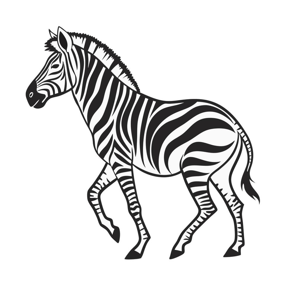 Striking Silhouette of a Zebra in Motion vector