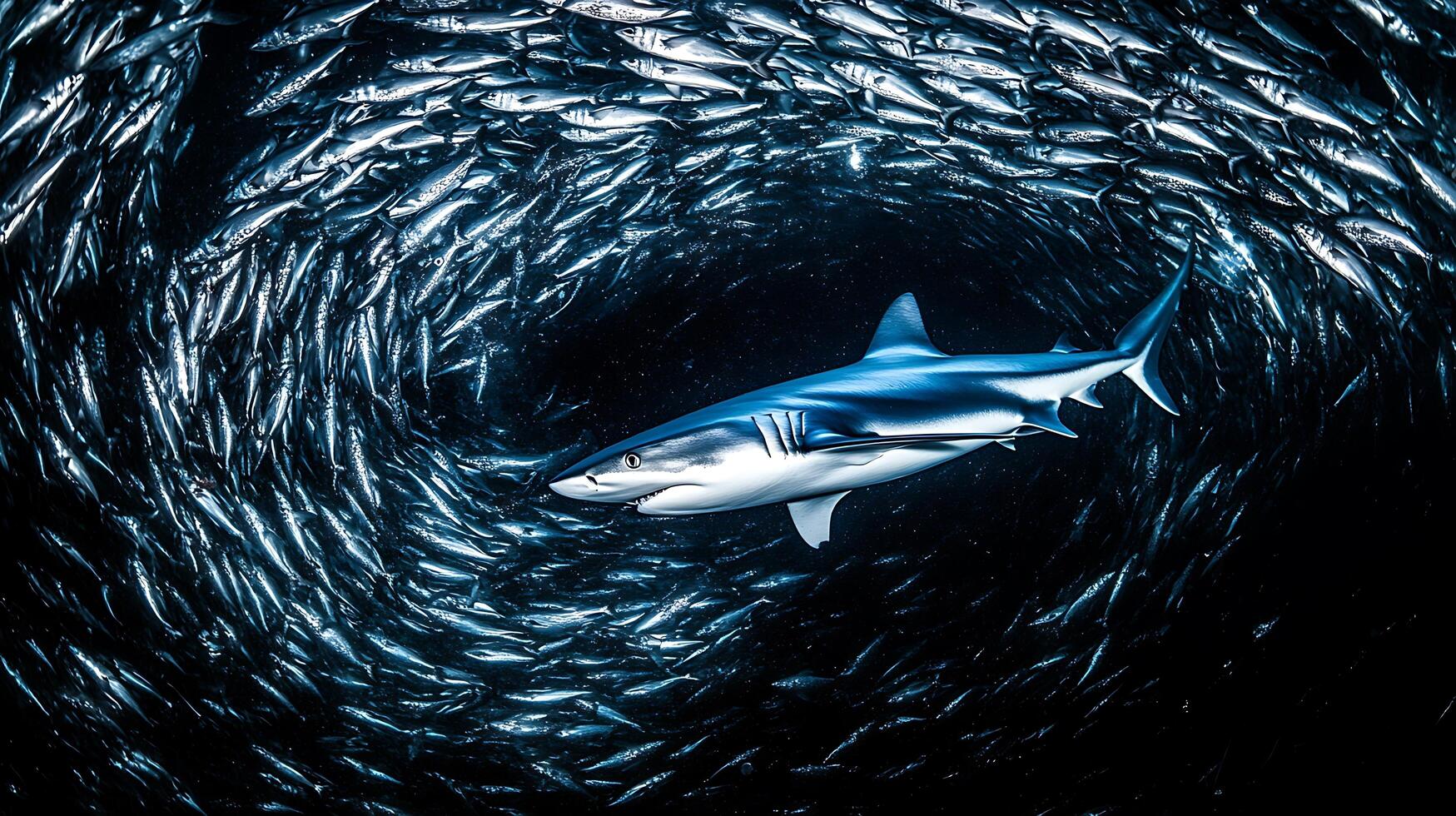 Picture shows a Caribbean reef shark at the bottom of a sea. photo