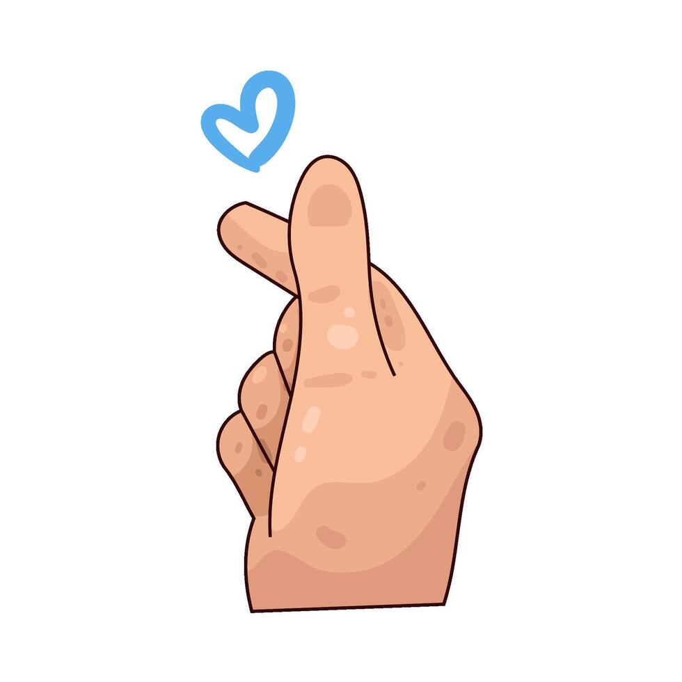 Illustration of Finger Heart Gesture vector