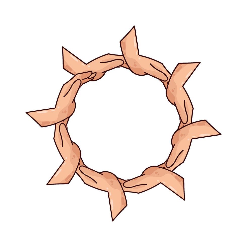 Illustration of Circle of Hands vector