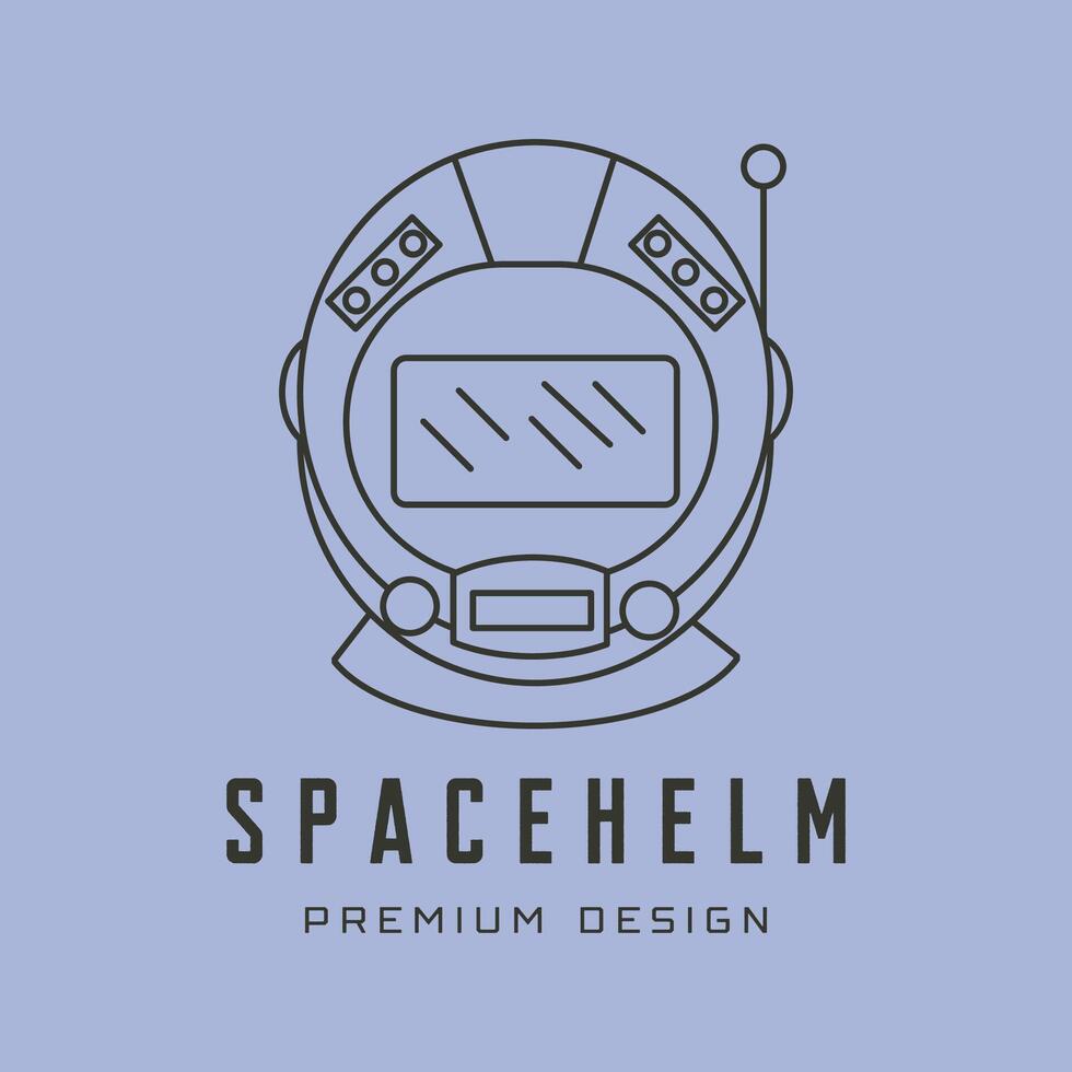astronaut helmet logo symbol illustration design, space minimal illustration design vector