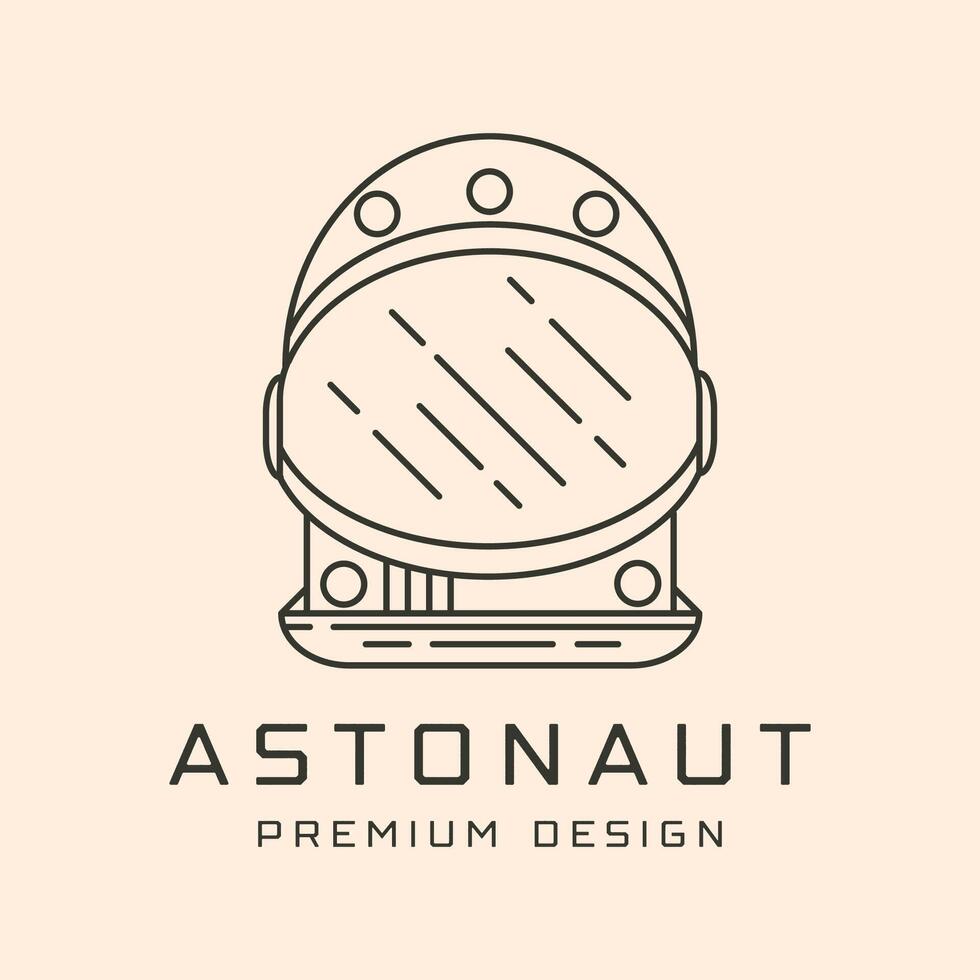 line art astronaut helmet logo symbol illustration design, space minimal illustration design vector