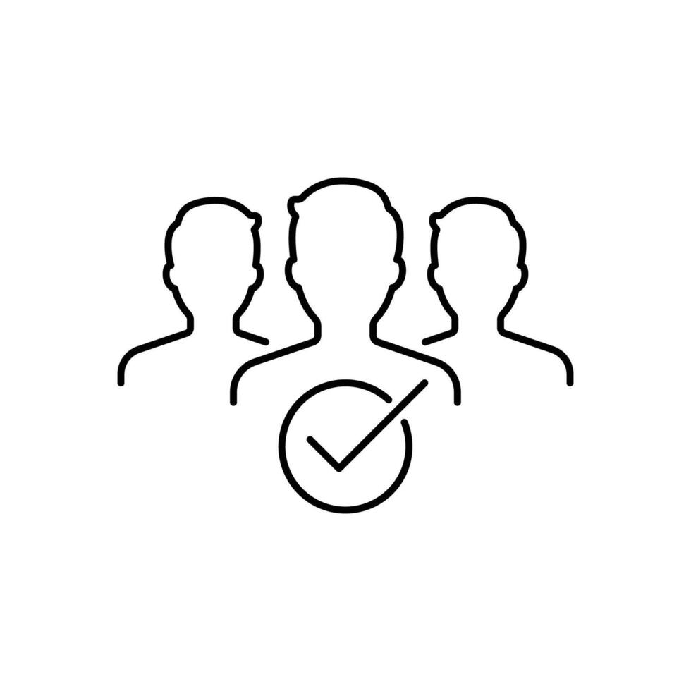 membership line icon on white, line vector
