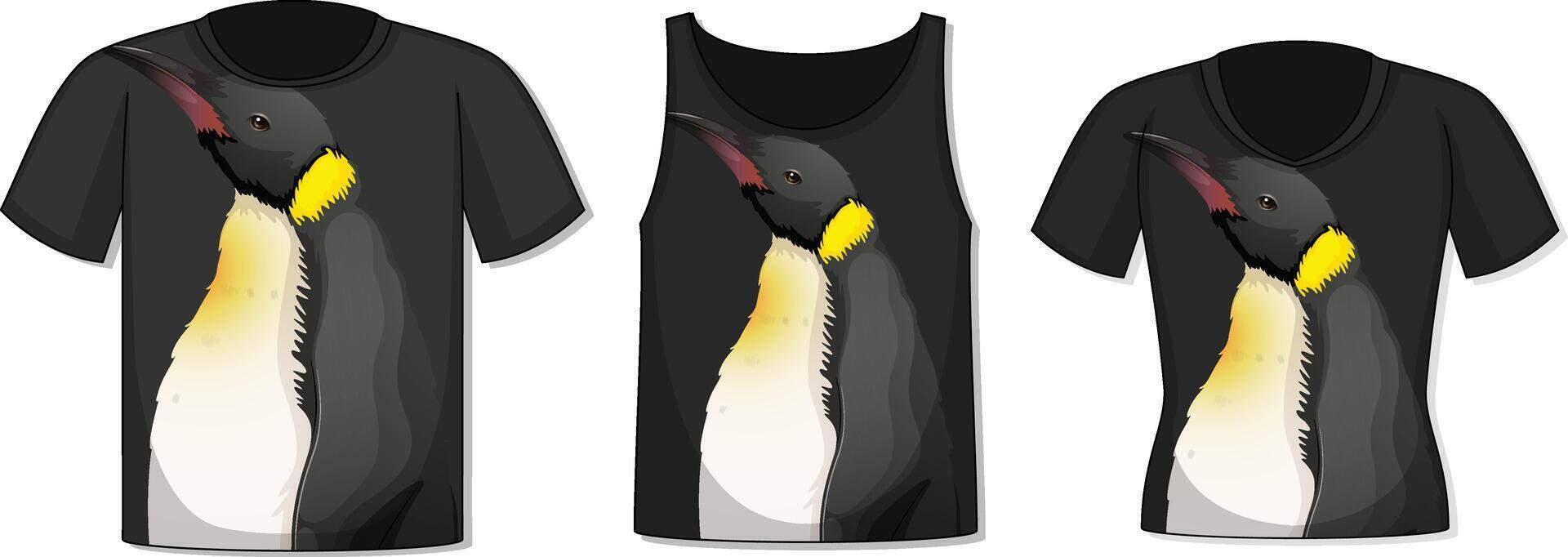 Front of t-shirt with penguin template vector