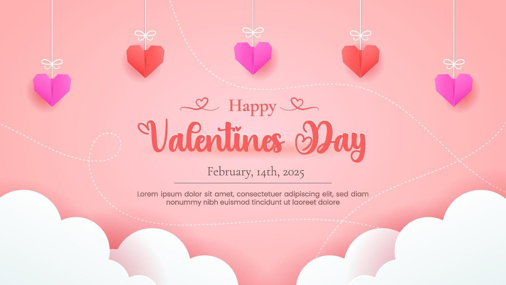 Valentines design with cloud shapes and love motifs. vector