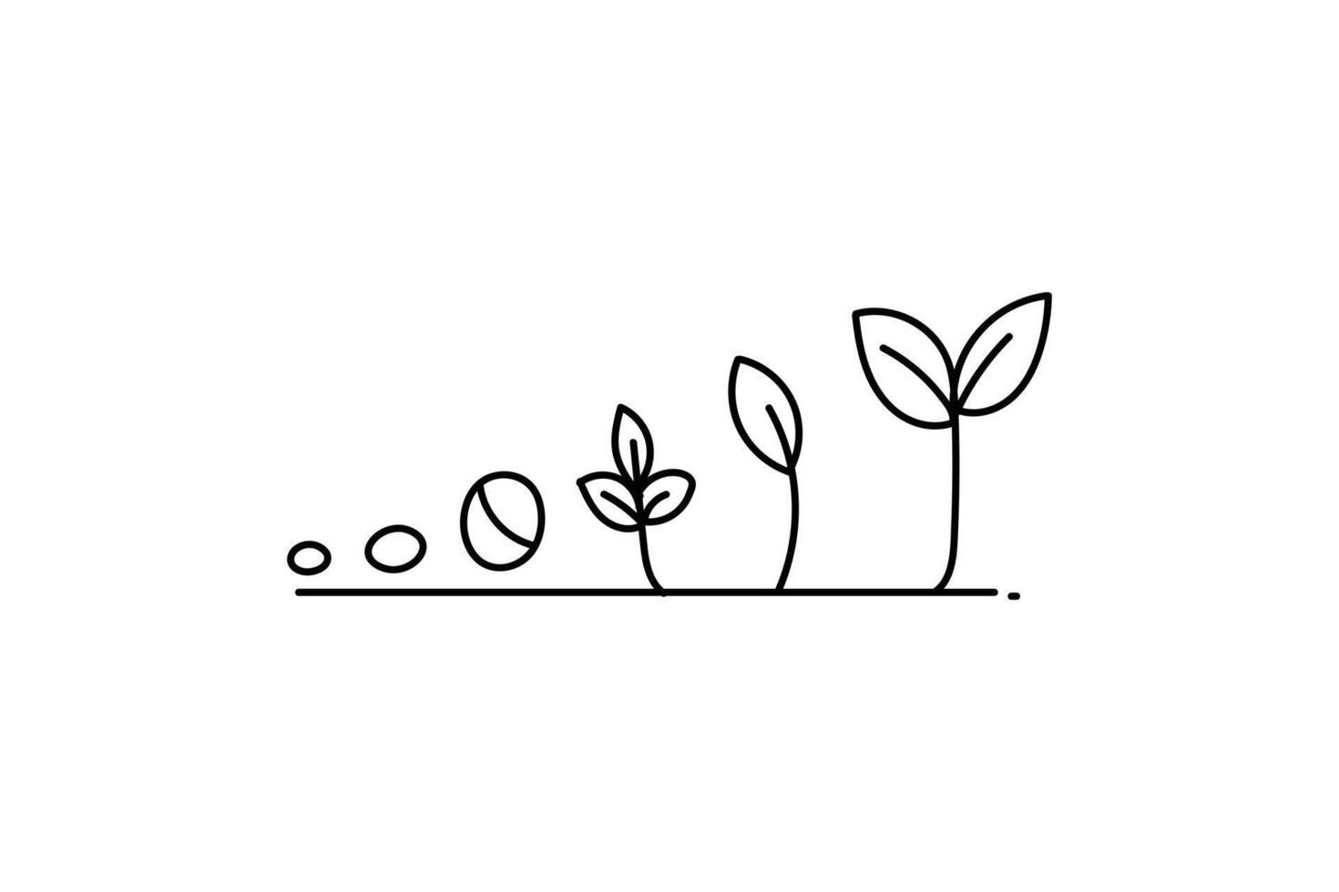 Abstract Botanical Illustration single line art of Hands Embracing Growth vector