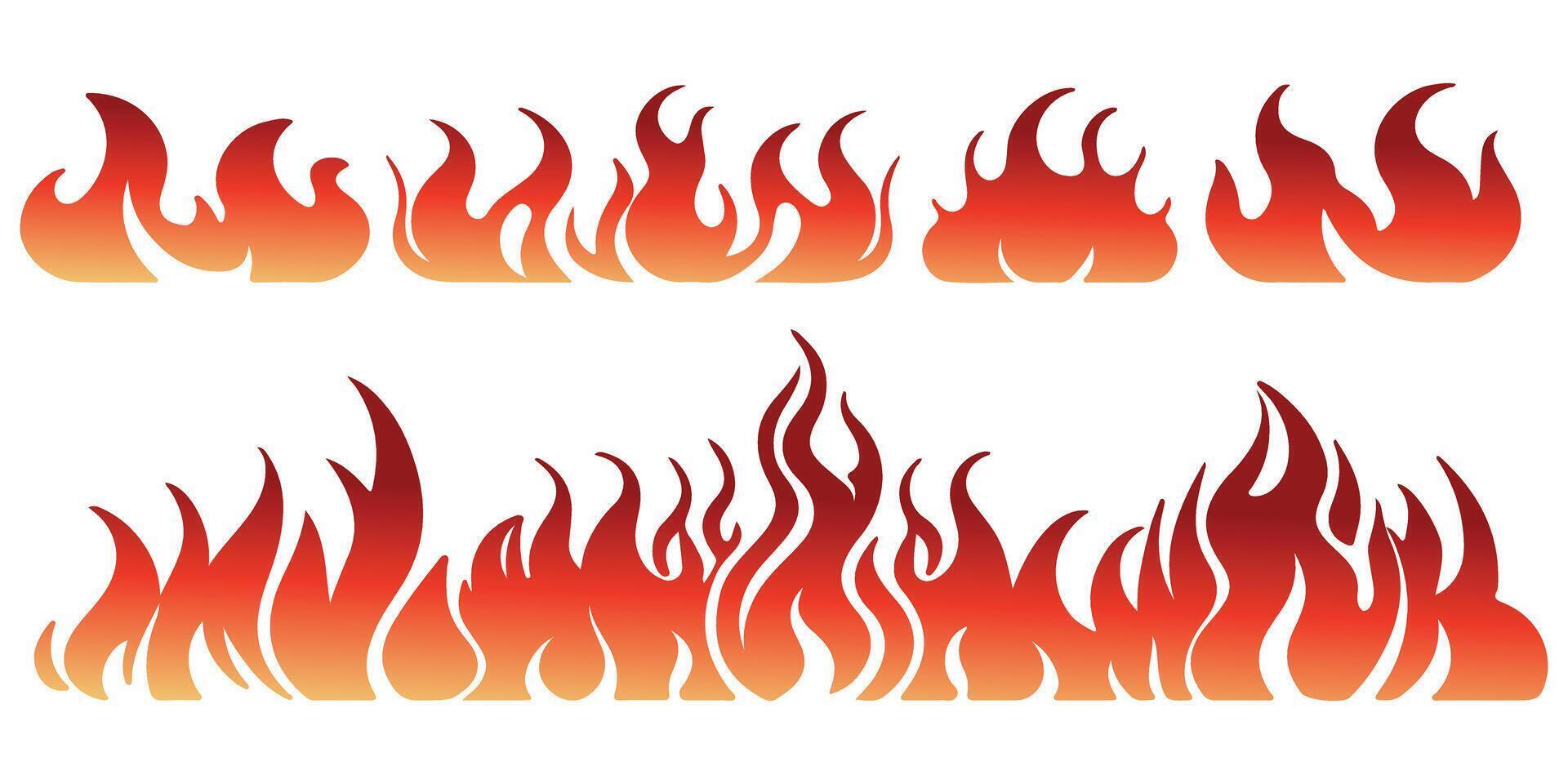 Flame Fire Border Frame Silhouette Illustration vector