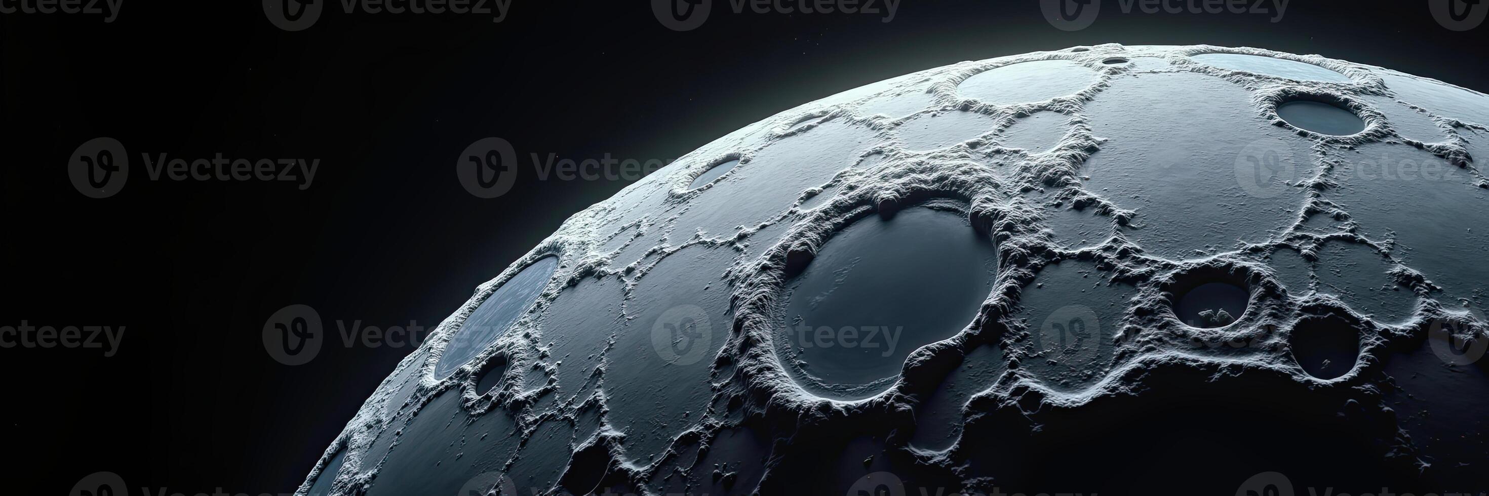 Detailed Lunar Surface Topography with Impact Craters and Textured Ridges photo